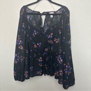 Ava & Viv Long Sleeve Floral Blouse Size 3X
